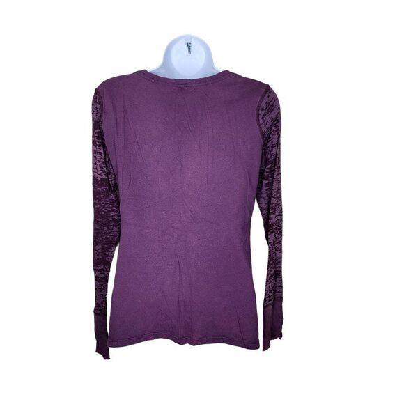 Vintage Y2K Cowgirl Up Long Sleeve Burnout TShirt Roses Womens Size M Purple - Picture 4 of 6